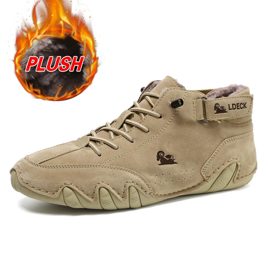 LDECK Large Size Octopus High Top Men's and Women's Sports and Leisure Shoes Top Leather Martin Boots