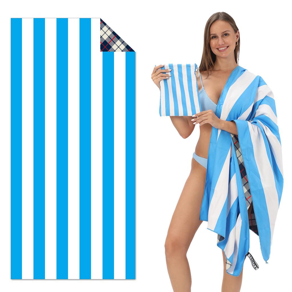 New, Double-sided Velvet Beach Towel Quick-drying Sports Towel Printed Bath Towel