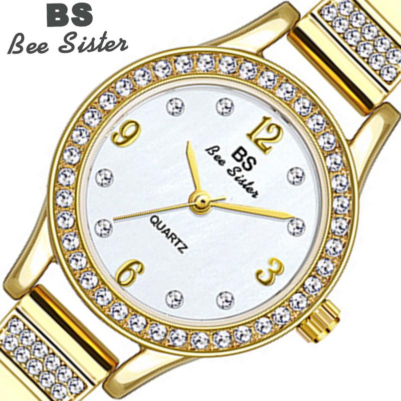 BEE SISTER BS Ladies Wrist Watches Gold Watch Women Watches Stainless Steel Silver Clock Women Femme Quartz Watches