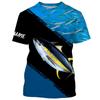 Tuna Fishing Printed Men's T Shirt Fish Blue Summer Style Casual Unisex  Plus Size Shirt Outdoor Harajuku O Neck Custom Tops