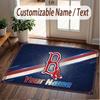 Custom Rug Boston Red Sox Pattern Print Name Text Soft Non‑Slip Floor Carpet for Home Indoor Decoration
