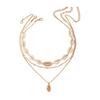 3Pcs/Set Beaded Seashell Necklace Boho Style Lightweight Layered Shell Necklace Ocean Jewelry Accessory Gift