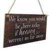 We Know You Would Be Here Today If Heaven Wasn't So Far Away Solid Memorial Wooden Sign Handmade