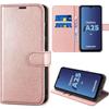 Case for Samsung Galaxy A25 5G, Pink, Shockproof TPU and PU Leather Protection with Card Holder and Stand Function