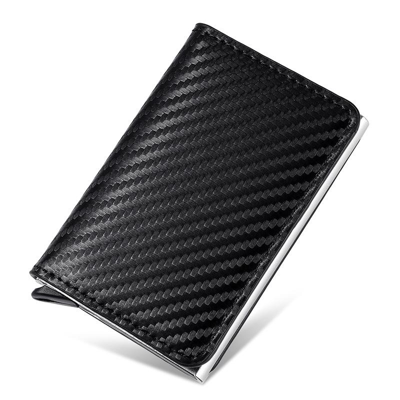 Всплывающий держатель для карт из углеродного волокна с блокировкой RFID