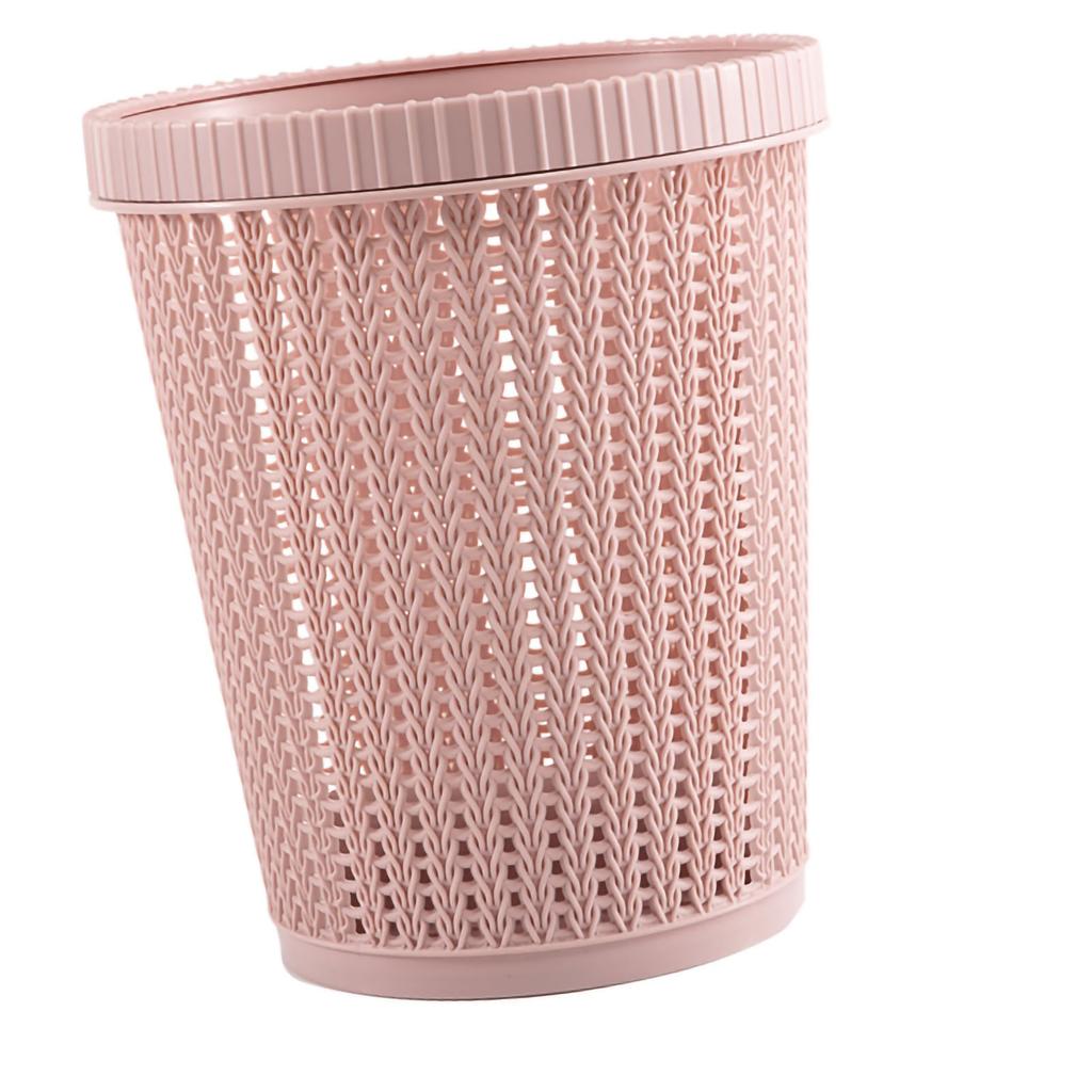 Мусорный бак с мешком для мусора, имитация ротанга, круглый пластиковый мусорный бак, для дома, без крышки, для хранения мусора