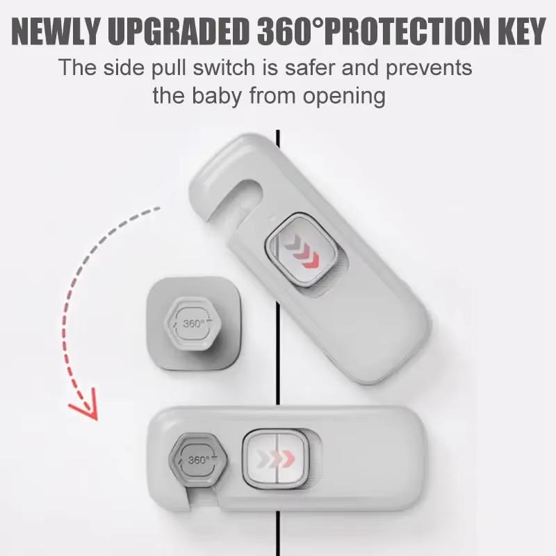 1/3/5Pcs Child Proof Refrigerator Locks Cabinet Lock Fridge Locks For Kids Safety Baby Freezer Door Latches With Adhesive Tape