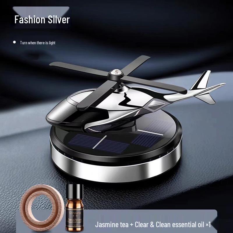 Вращающийся автомобильный освежитель воздуха в виде вертолета на солнечной батарее с датчиком освещенности