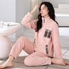 Pajamas Women'S Winter Coral Fleece Thickened Fleece Warm Autumn And Winter Flannel Winter Winter Can Be Worn Outside Loungewear