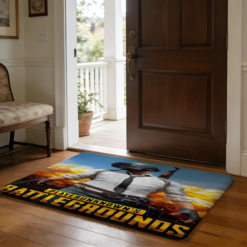 PPUBG Classic Movie Floor Mat Soft Flannel Absorbent Mat Non-Slip Rug Home Bedroom Bathroom