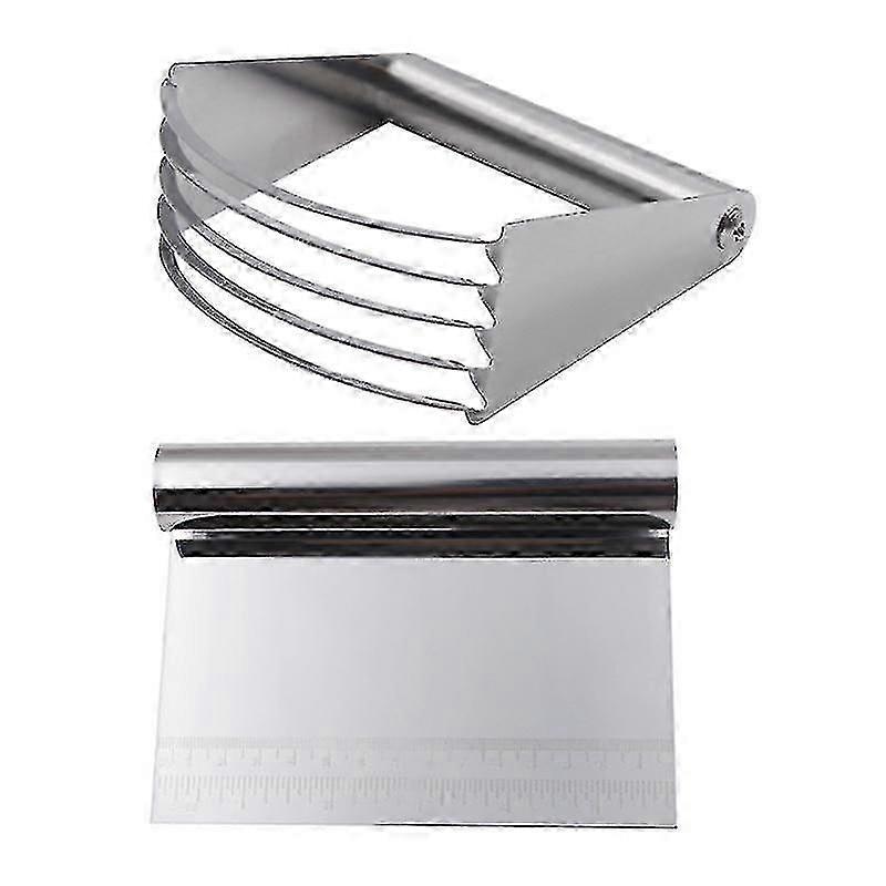 Dough Scraper/cutter/chopper Set Stainless Steel Powder Blender Pastry Cutter With Measuring Scale yu