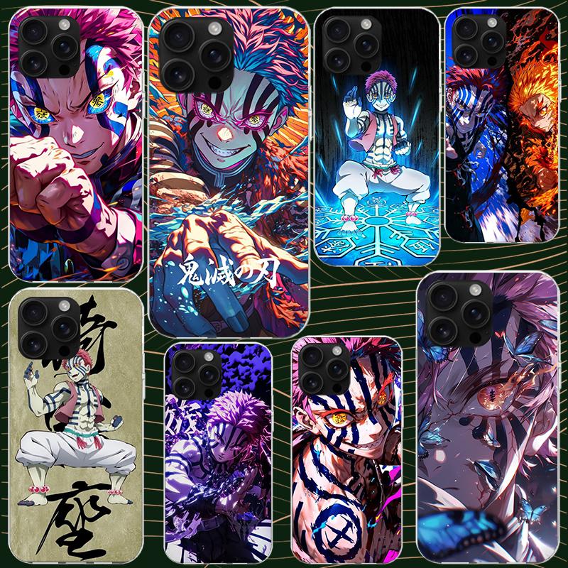Чехол Demon Slayers Аказа для iPhone 13 12 Mini 11 Pro Max Мягкий чехол для телефона X XS XR 7 SE 8 Plus 6 6S 5 5S Силиконовый Черный Capa