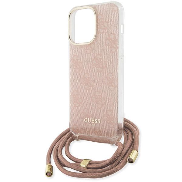 Etui do iPhone 15 Pro Guess Crossbody Cord 4G Różowe