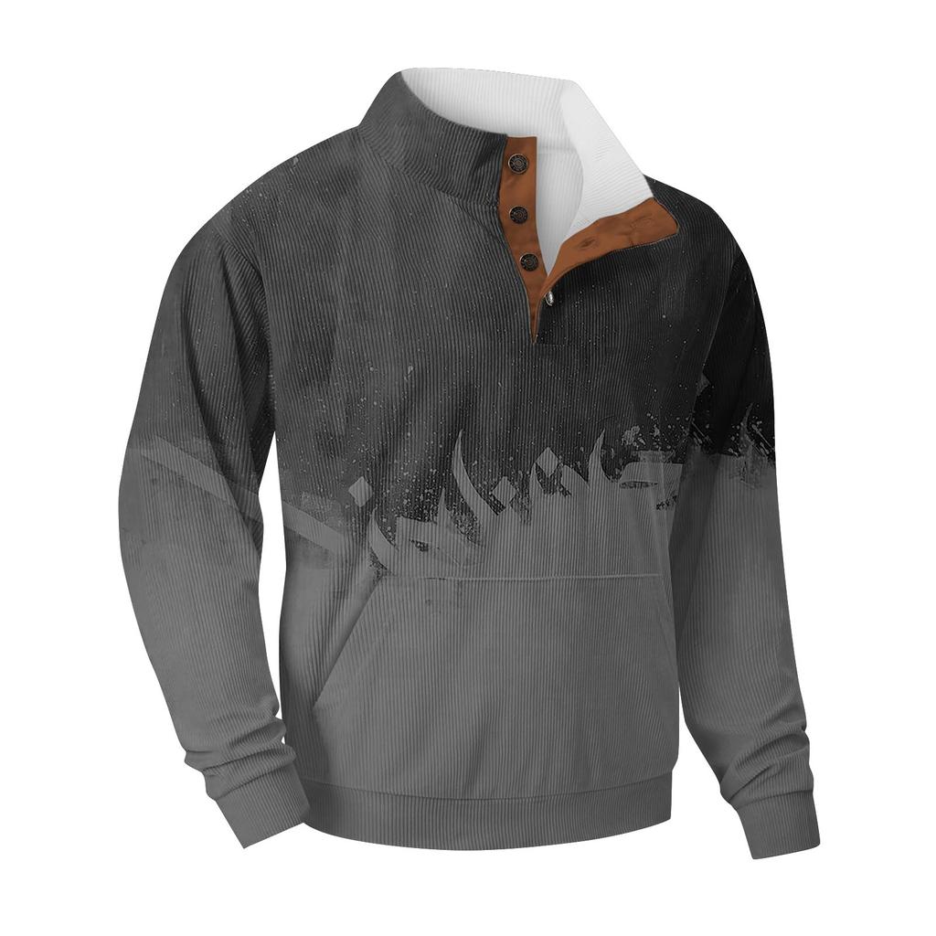 Мужская повседневная толстовка в стиле ретро с градиентным принтом