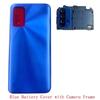 Задняя крышка для Xiaomi Redmi 9T Задний корпус Крышка аккумулятора с рамкой для камеры Запасные части