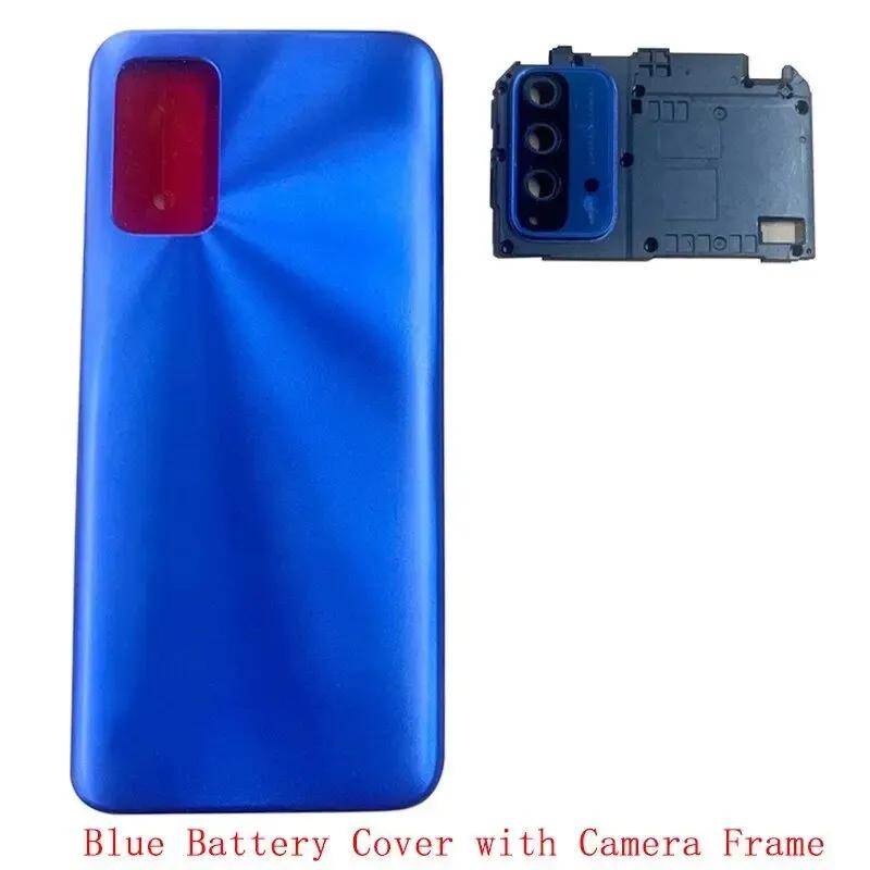 Задняя крышка для Xiaomi Redmi 9T Задний корпус Крышка аккумулятора с рамкой для камеры Запасные части