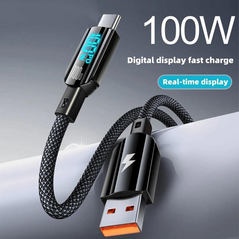 100W 6A Type C PD Quick Charger 3.0 Cable For Samsung Xiaomi Huawei USB C Mobile Phone Data Cord Fast Charging Data Cable