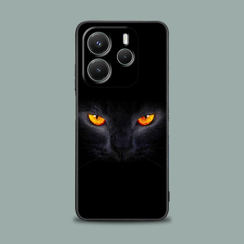 Черные Кошки Милый кот Привет Чехол для телефона для Xiaomi Redmi 14C 12C 10C 13C 4G Redmi Note 14 13 12 11 10 Pro Plus 5G 12S 9S Мягкий чехол