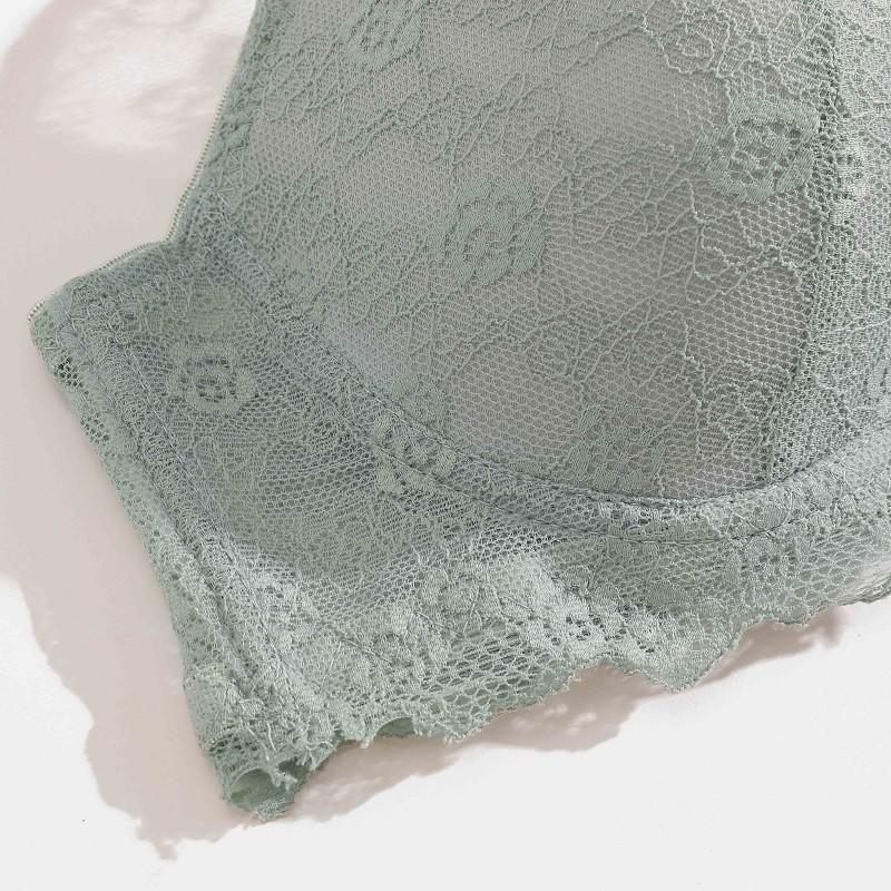 FINETOO Кружевной бюстгальтер со сборками для женщин, сексуальное нижнее белье с эффектом пуш-ап, удобное нижнее белье