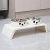 Double Bowl Design Cat Food Plate 8.5cm Lifting Height Pet Feeding Bowl  Pet Supplies
