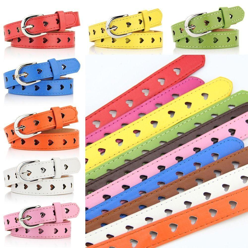 Hollow Heart Waist Belt Needle Buckle Jeans Belt Stylish Leather Belt For Women Lady