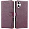 N.BEKUS CSJ-001 For iPhone 16 Stand Case PU Leather Wallet Phone Cover - Brown