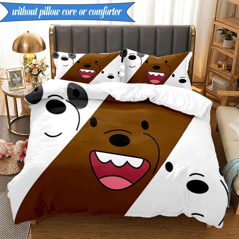 Bears Friends Adventure 3pcs K-pop music group Bedding set,Ideal for Bedroom, Dormitory,Including Duvet Cover And 2pcs Pillowcases,Fan gifts