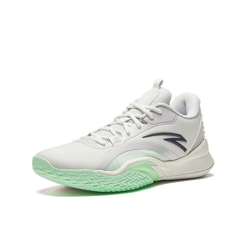 Anta Wind Tunnel 5 Men Low Top Basketball Shoes White Green 112441107-1