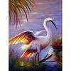 Полный круглый алмаз 5d Diy Алмазная картина Журавль у озера Вышивка крестом