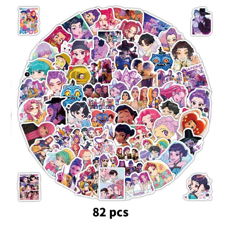 Hunter Girl Kpop Collectors Edition Water Bottle Stickers With Vibrant Printed Art For Teens