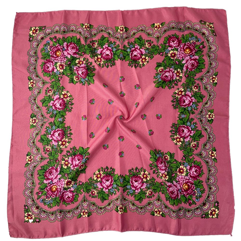 New Babushka Boho Square Bandana Women Head Wraps 70x70cm Muslim Shawl Floral Printed Russian Scarf