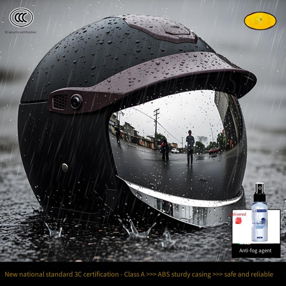 Men Electric Motorcycle Helmet Anti‑fog Warm Windproof Four‑Season Universal Safety Riding Helmet for E‑bike Scooter