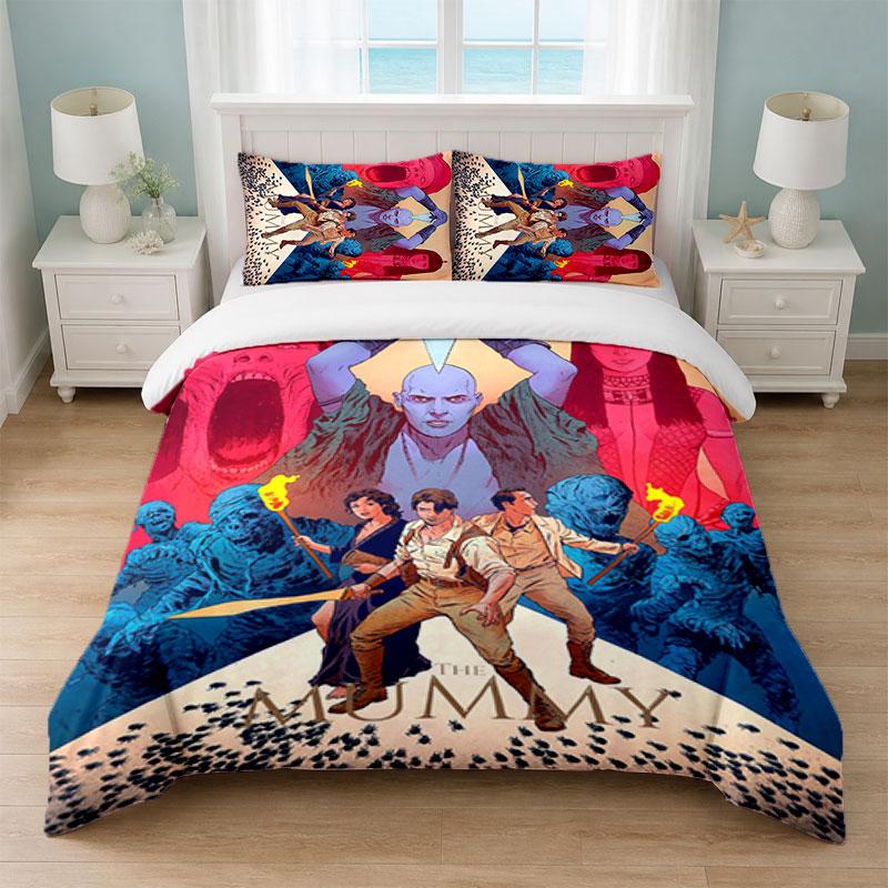 The Mummy Bedroom 3Pcs Bedding Set Soft Bed Sheet Pillowcases Home Bedding Decoration