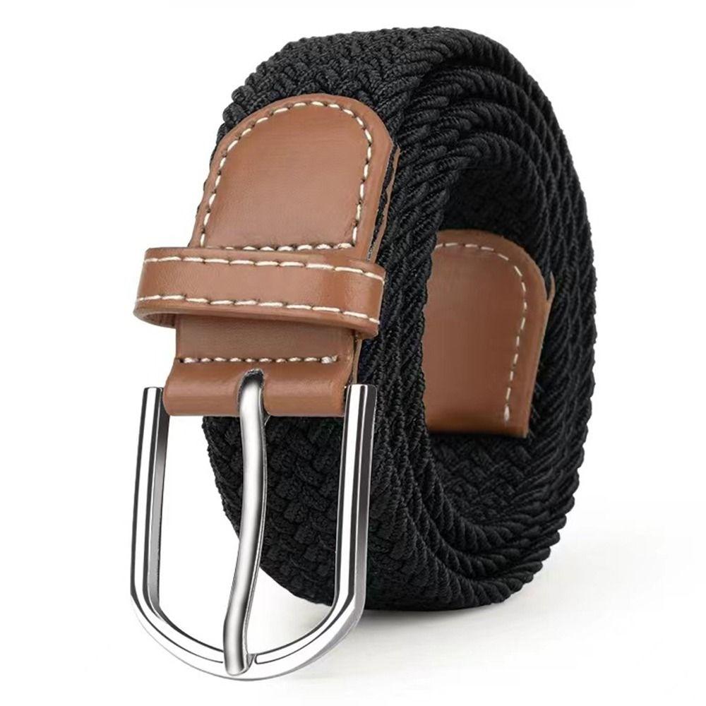 Adjustable Stretch Woven Belt Multicolored Men's Waistband Casual Elastic Braided Belt  Women