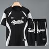 Plus Size 5XL-12XL Plus Size Sports Set 2 Piece Man Short Sleeve T-shirts Oversize Shorts Sets