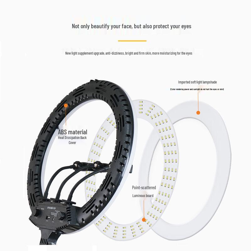 Universal Multi-Function Mobile Phone Stand with Beauty Fill Light for Live Streaming and Outdoor Use