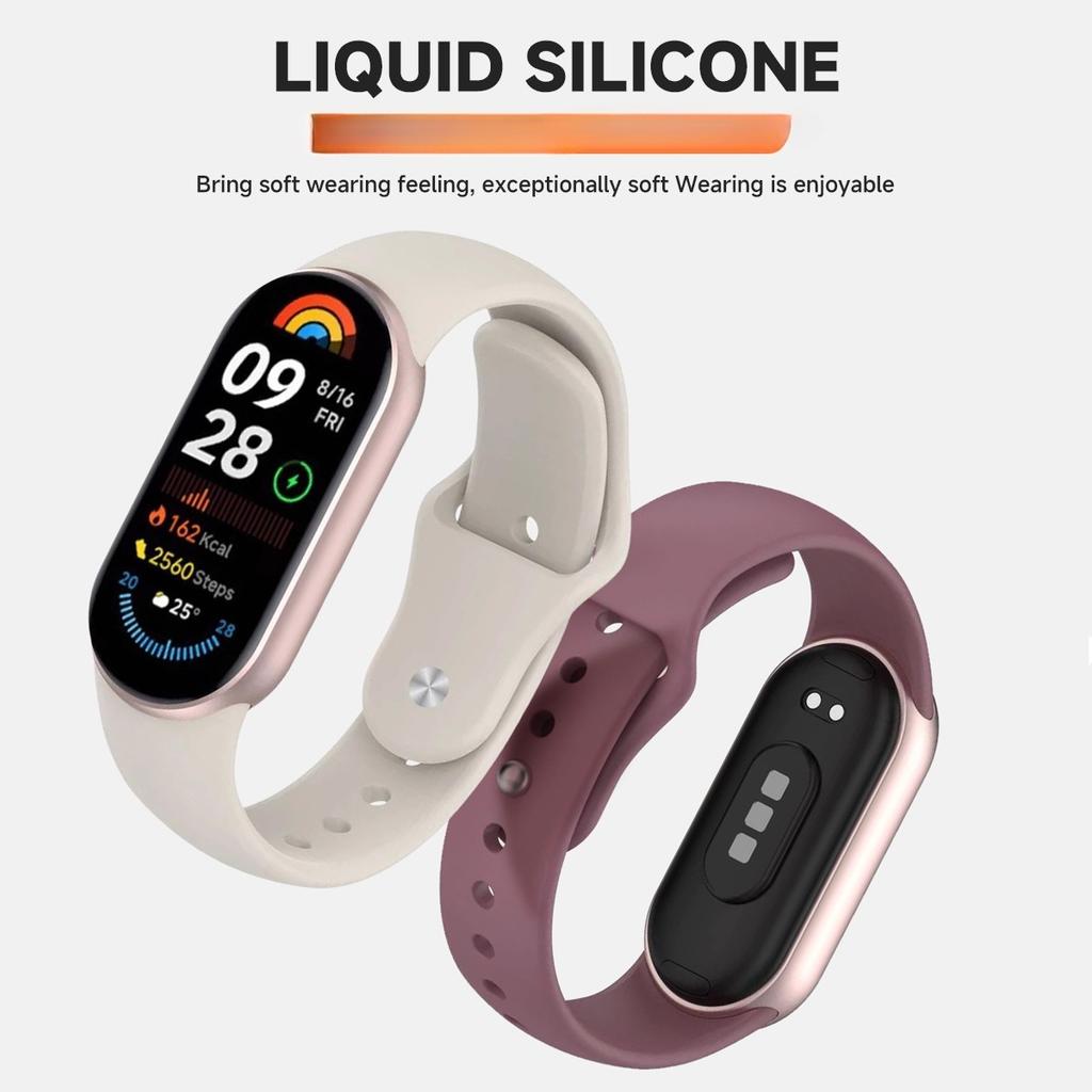 1 шт. Мягкий силиконовый ремешок для умных часов Xiaomi Mi Band 10 9 8 Браслет Замена для Mi Band10 9 8 NFC Аксессуары для браслета