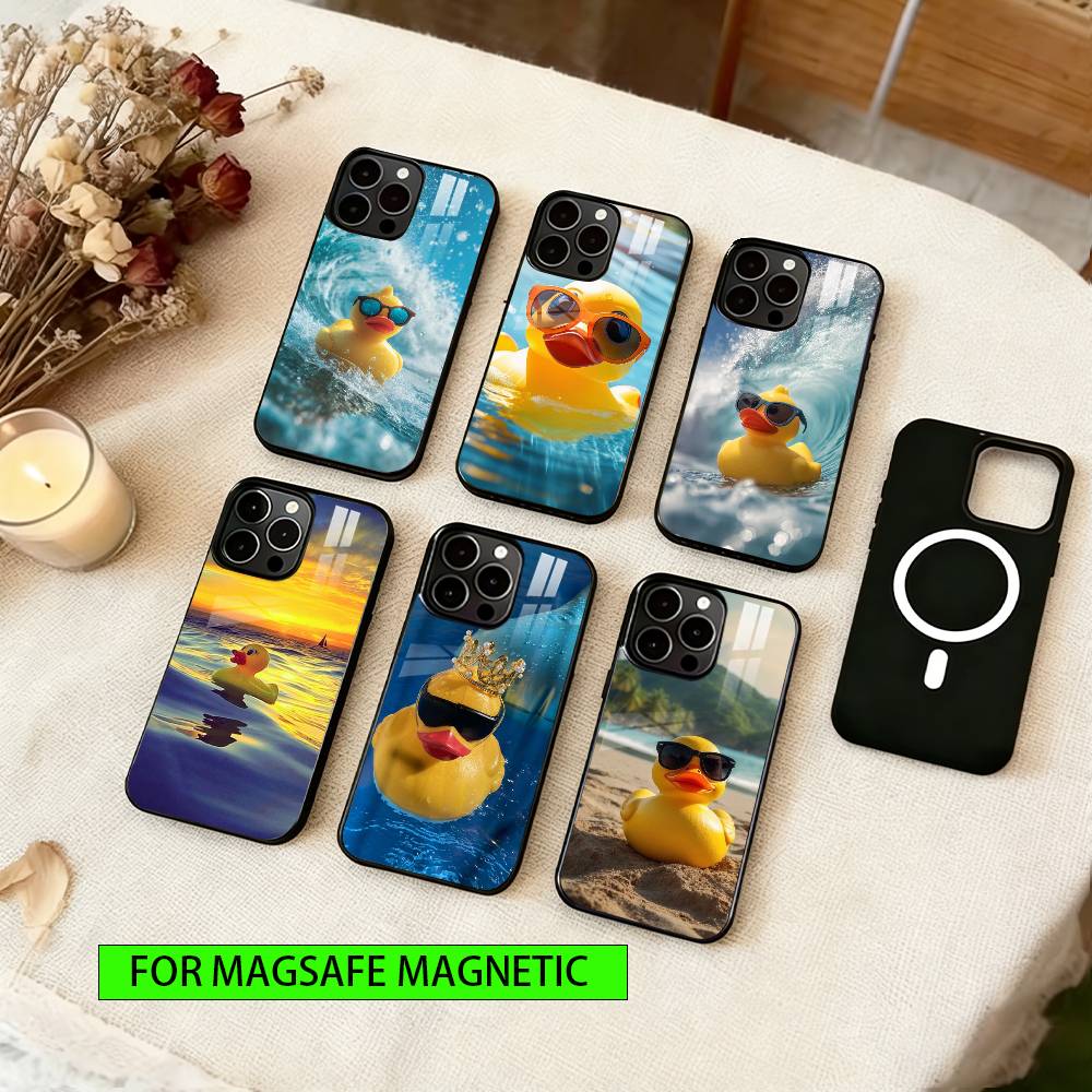 Duckling Phone Case For iPhone17,16,15,14,13,12,11 Plus,Pro Magnetic with Magsafe Wireless Charging