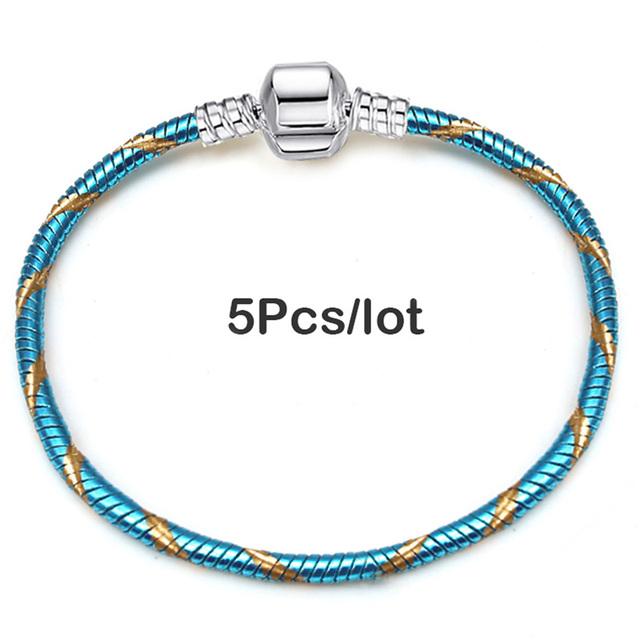 5pcs /Lot Sale Popular Charm Bracelets Diy Elegant Leather Chain Charms Bracelets Bangles For Women Jewelry Gift