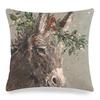 Happy And Cute Donkey Digital Printing Short Plush Pillow Covers Decorative For Car Sofa Office Cushion Cover Home Goods