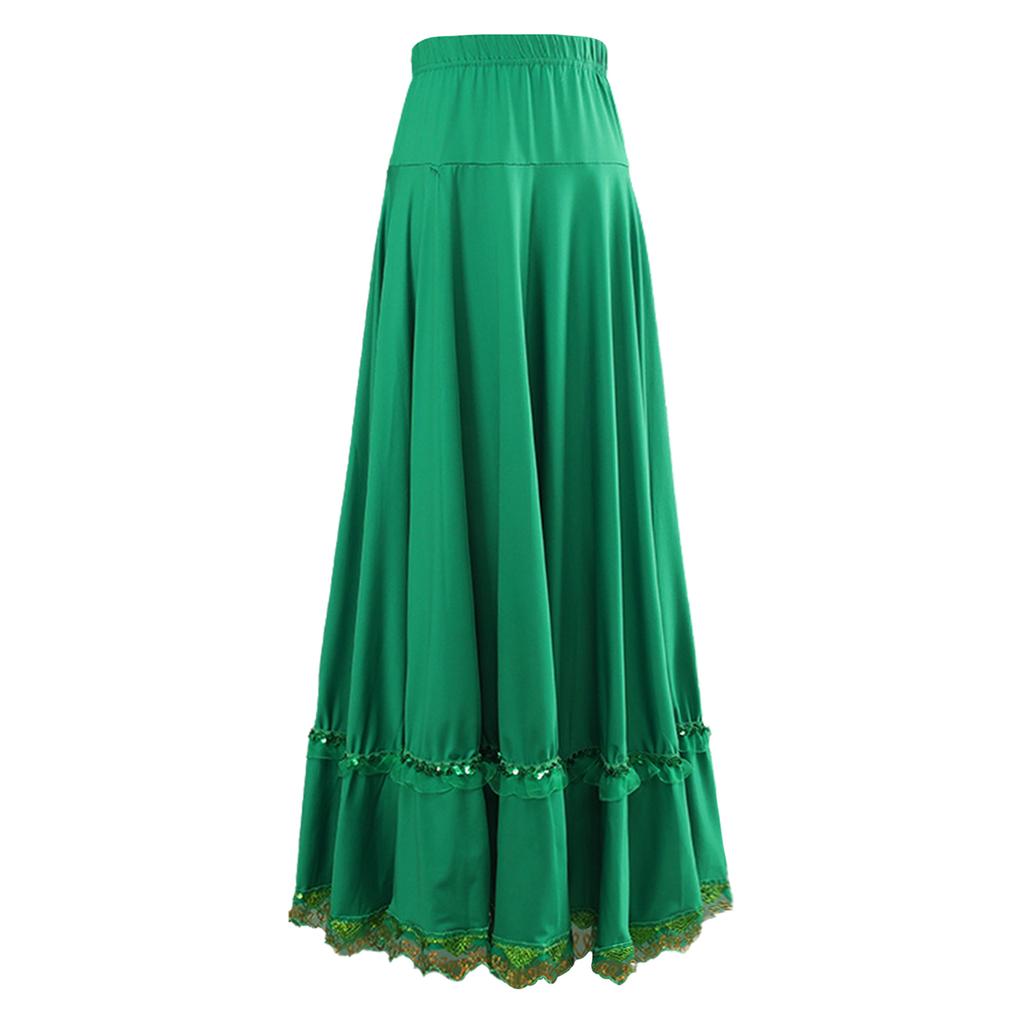 Элегантная юбка для выступлений для женщин: Легкий дизайн по всей окружности с эластичной талией и кружевной отделкой, идеально подходит для сцены и соревнований