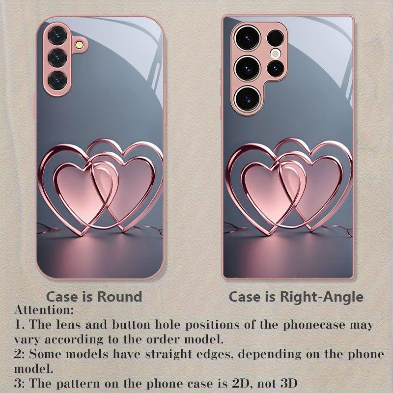 Double heart pattern phone case for Samsung Galaxy S26 S25 S24 S23 S21 S20 fe/plus/Ultra anti drop back cover