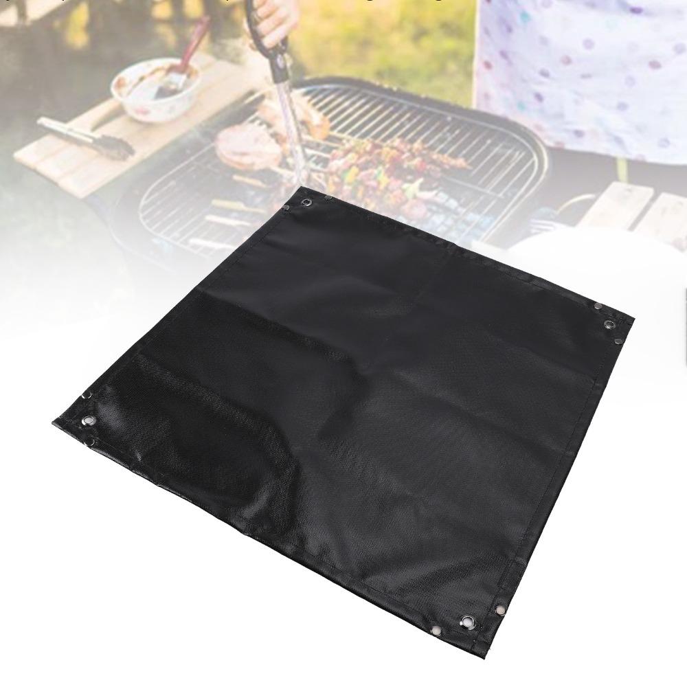 Protective Pad Under Grill Mat Black Fireproof Grill Pad Portable Grill Floor Pad Camping Stove