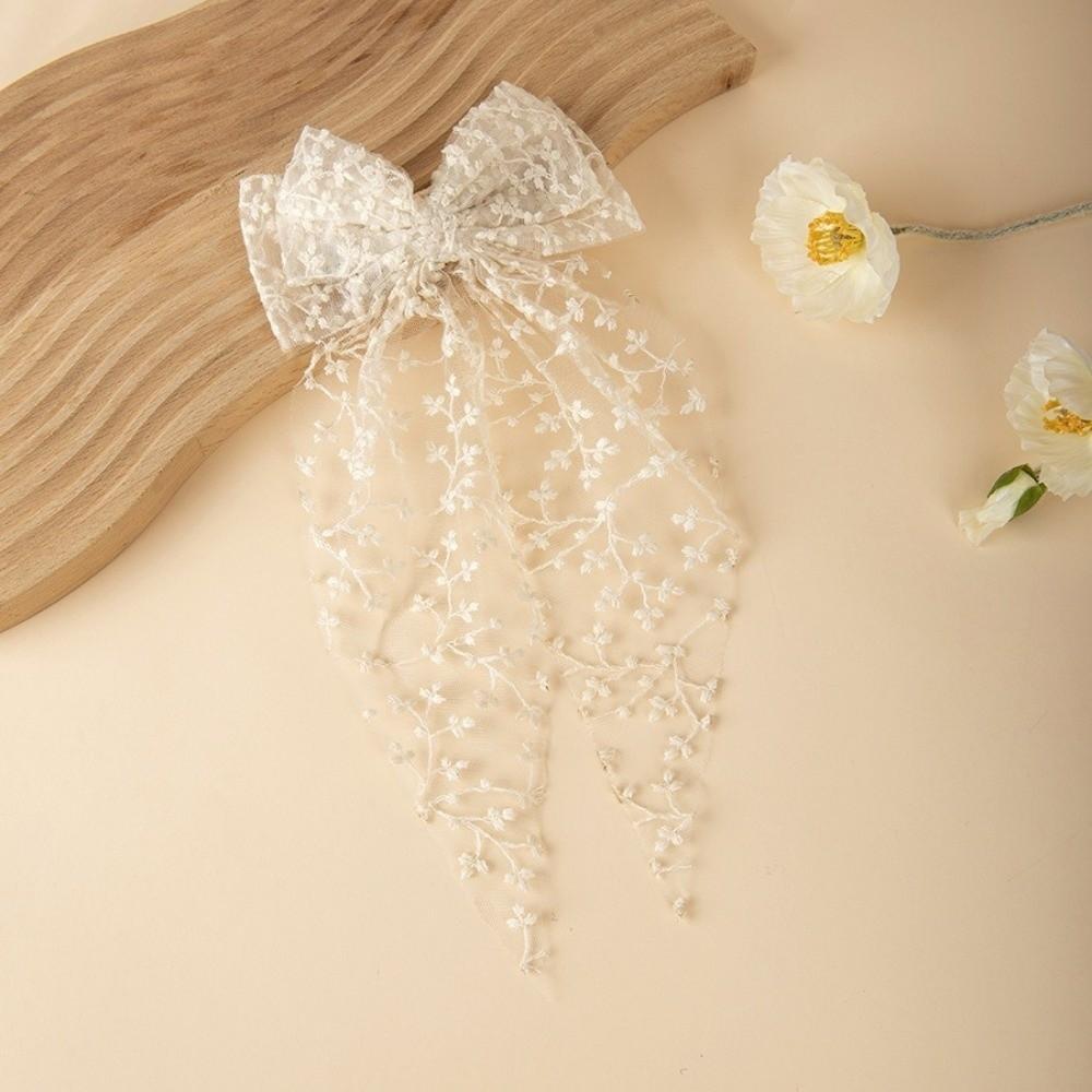 Lace Swallowtail Bow Hairpin Princess Style Headwear Romantic Bow Hair Clip  Wedding Season