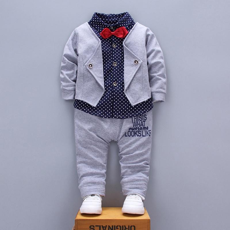 Джентльмен для малышей Baby Boy Kid Infant Fashion Shirts Tops + Pants Outfit Set