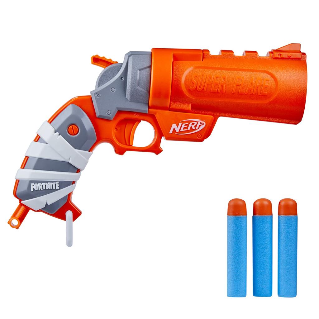 HASBRO Nerf Fortnite FLARE Бластер-пистолет сигнального типа, стреляющий дротиками, включает 3 официальных мега-дротика, звук свиста при стрельбе, рукоятка взведения F3367 Аутентичный для мужчин