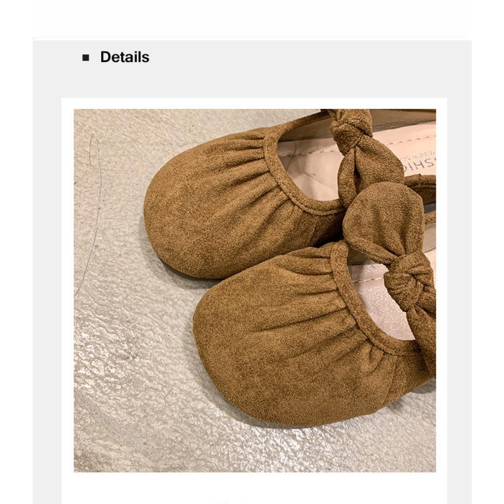 JMXD-bow Bag Head Half Slippers Женская верхняя одежда, весенне-летние замшевые тапочки в стиле феи на плоской подошве в стиле ретро