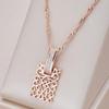 Square Hollow Pendant Necklace for Women Fashion Gold Color Water Wave Long Chain Jewelry