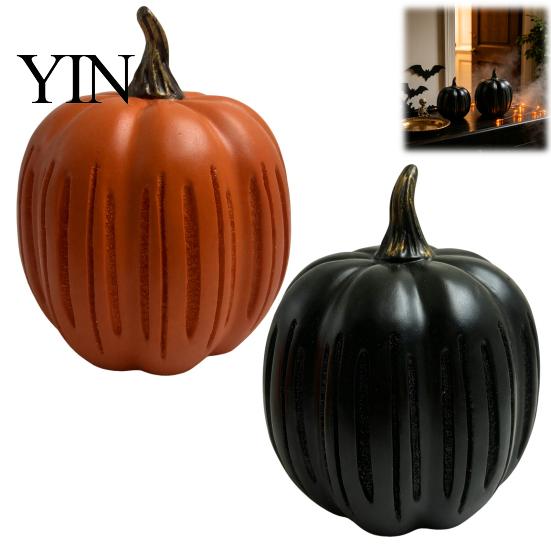 Indoor Outdoor Fall Decor Twinkle Light Pumpkin Decoration, Halloween Resin Night Light, Decorative Tabletop Lamps Illuminated Autumn Centerpiece for