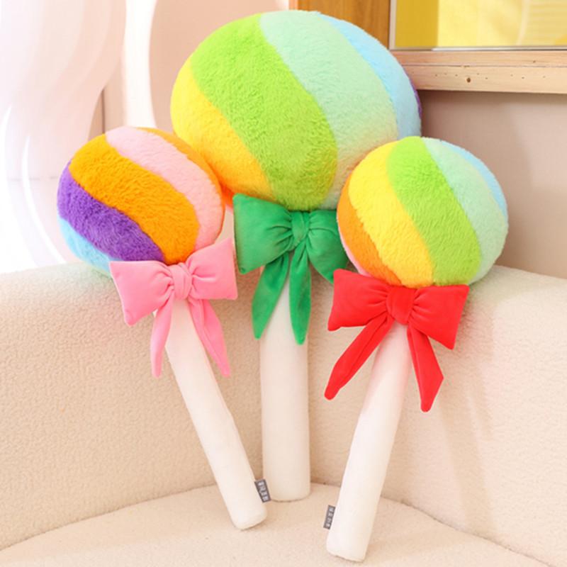 Creative Candy Doll Soft Stuffed Cartoon Lollipop Plush Toy Colorful Sweet Girls Bedroom Sofa Pillow Cushion Birthday Gift